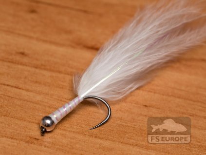 White Superslim Marabou Leech - Silver Bead