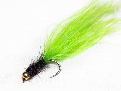 black green spectra marabou leech gold bead fse152