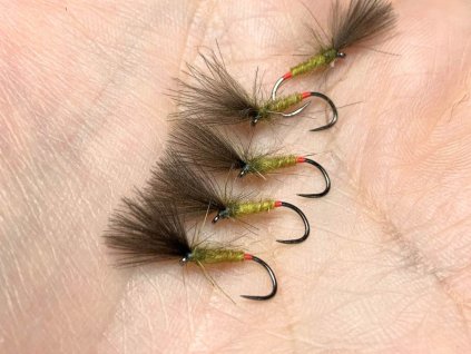 hot spot olive shuttlecock emerger dry fly fse111