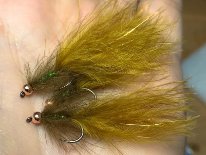 dirty olive marabou cdc leech lake fly fse229