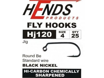 Hends HJ120 Barbed Jig Nymph Fly Hooks (25 Pack)