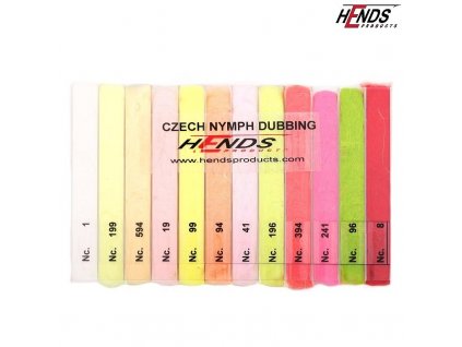Prírodný dabing set Hends Czech Nymph Dubbing Box Bright (12 Colours)
