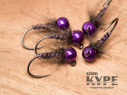 Thread Rib Hare's Ear Jig Nymph - Purple Bead