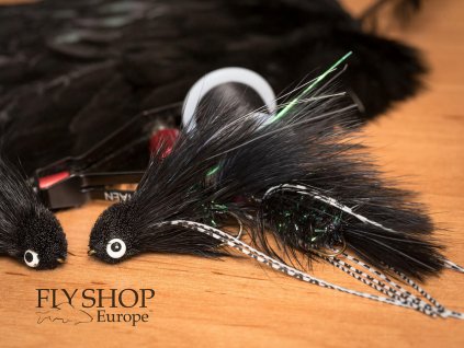 Strímer Black & White Dungeon Streamer - 2 Tandem Hooks, BARBED