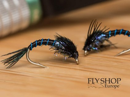 Slim Black & Blue Nymph BARBED