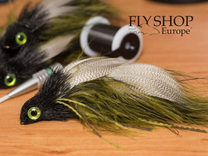 Olive & Black Articulated Boogeyman Streamer - 2 Tandem Hooks, BARBED