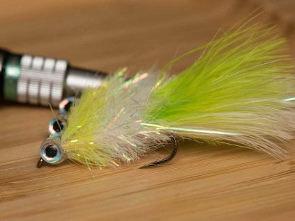 crystal chartreuse white wooly bugger streamer fly fse224