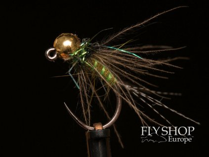 Jigová nymfa Thread Rib Hare's Ear Jig Nymph - Chartreuse