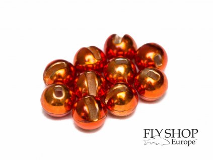 FS Europe Slotted Tungsten PLUS Beads Small Slot - Metallic Orange (10 Pack)