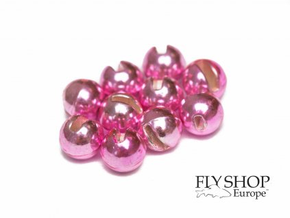 FS Europe Slotted Tungsten PLUS Beads Small Slot - Metallic Light Pink (10 Pack)