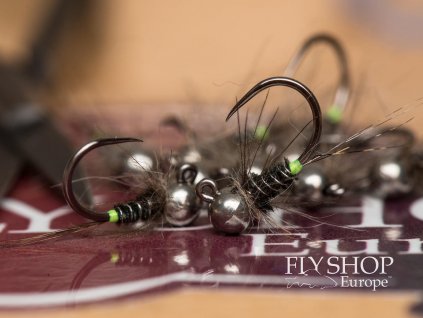 Nickel Black Jig Nymph - Chartreuse Tip