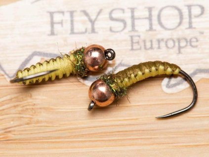 2tone woven caddis nymph yellow olive fse301