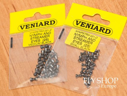 Veniard Nymph and Streamer Dumbbell Eyes - Black Nickel