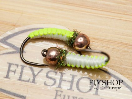 Nymfa 2Tone Woven Caddis Nymph - Chartreuse & White