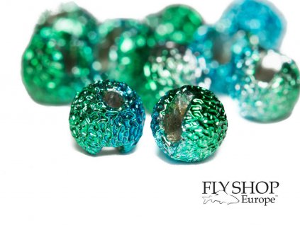 FS Europe Slotted Tungsten Beads Normal Slot - Sunny Light Peacock (10 Pack)
