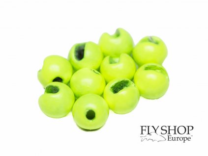 Tungstenové hlavičky FS Europe Slotted Tungsten Beads Normal Slot - Chartreuse (10 Pack)