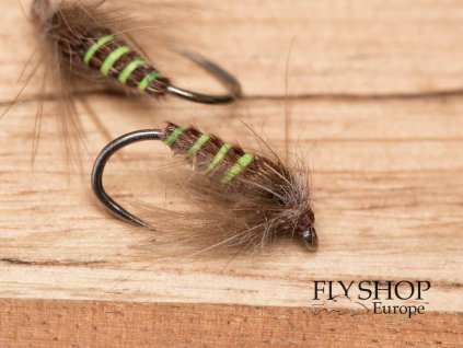 Nymfa Pheasant Tail Pupa - Brown Chartreuse