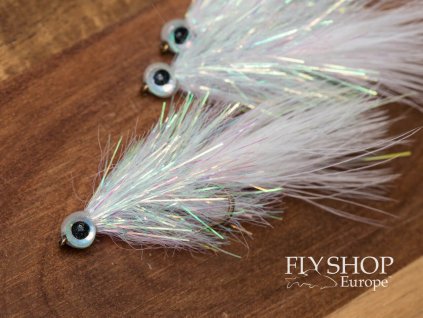 Strímer Crystal White Wooly Bugger Streamer BARBED