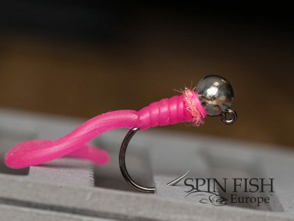 Spin Fish Jig Worm - Hot Pink