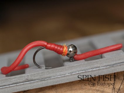 Spin Fish Jig Worm Long - Blood Red