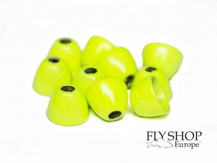 FS Europe Brass Cone Heads - Chartreuse (10 Pack)