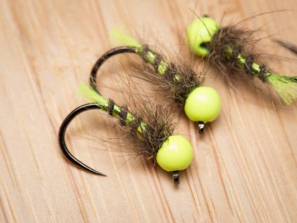 hares ear jig nymph chartreuse rib barbless fse391a