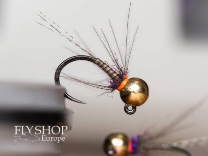 Jigová nymfa Slim Quill Jig Nymph - Purple Orange Thorax