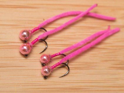 micro chenille worm fly hot pink fse433