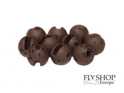 FS Europe Slotted Tungsten PLUS Beads Small Slot Mottled Chocolate (10 Pack)