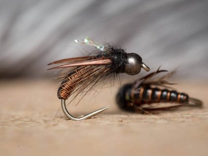 copper wire caddis pupa barbless nymph fse464