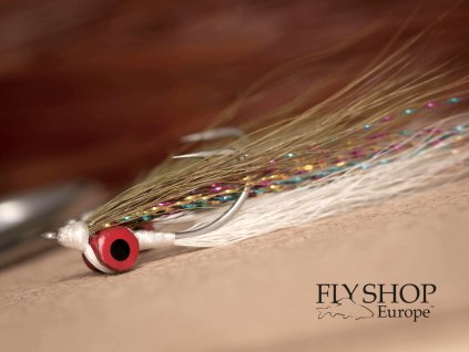 Clouser Minnow Streamer - White Olive BARBED