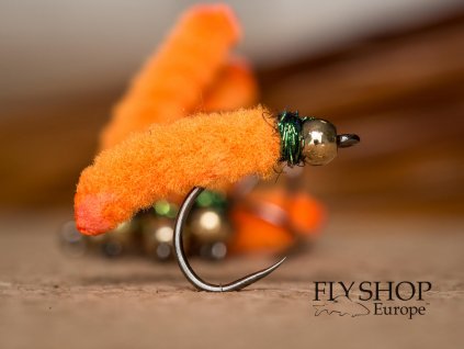 Nymfa Tungsten Mop Fly - Hot Orange
