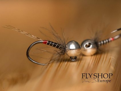 Thread Body Jig Nymph - Red Tip Natural