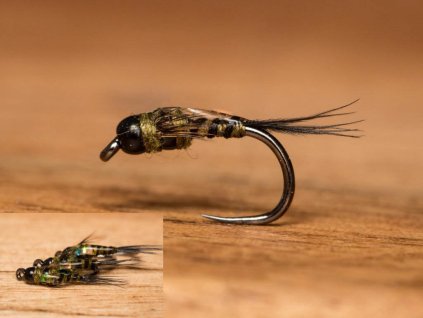double bead micro olive baetis nymph barbless fse008