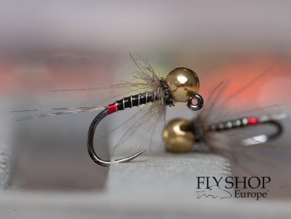 Thread Body Jig Nymph - Red Tip Gold