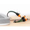 black buzzer peacock rib orange bead chironomid fly fse560
