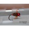 Jigová nymfa Peacock Bug Jig Nymph - Metallic Red