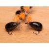 Black Bambula Terrestrial Dry Fly - Orange Post