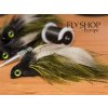 Olive & Black Articulated Boogeyman Streamer - 2 Tandem Hooks, BARBED