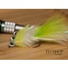 Strímer Crystal Chartreuse White Wooly Bugger Streamer BARBED