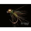 Thread Rib Olive Jig Nymph - Gold Bead