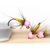 Golden Olive Jig Nymph - Fluo Pink Bead