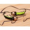 2tone woven caddis nymph black chartreuse fse298