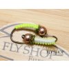 2Tone Woven Caddis Nymph - Chartreuse & White