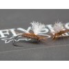 hare brown parachute dry fly white post fse493