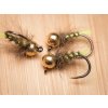 hares ear jig nymph chartreuse rib gold bead fse391b