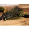 Strímer Olive & Black Dungeon Streamer - 2 Tandem Hooks, BARBED