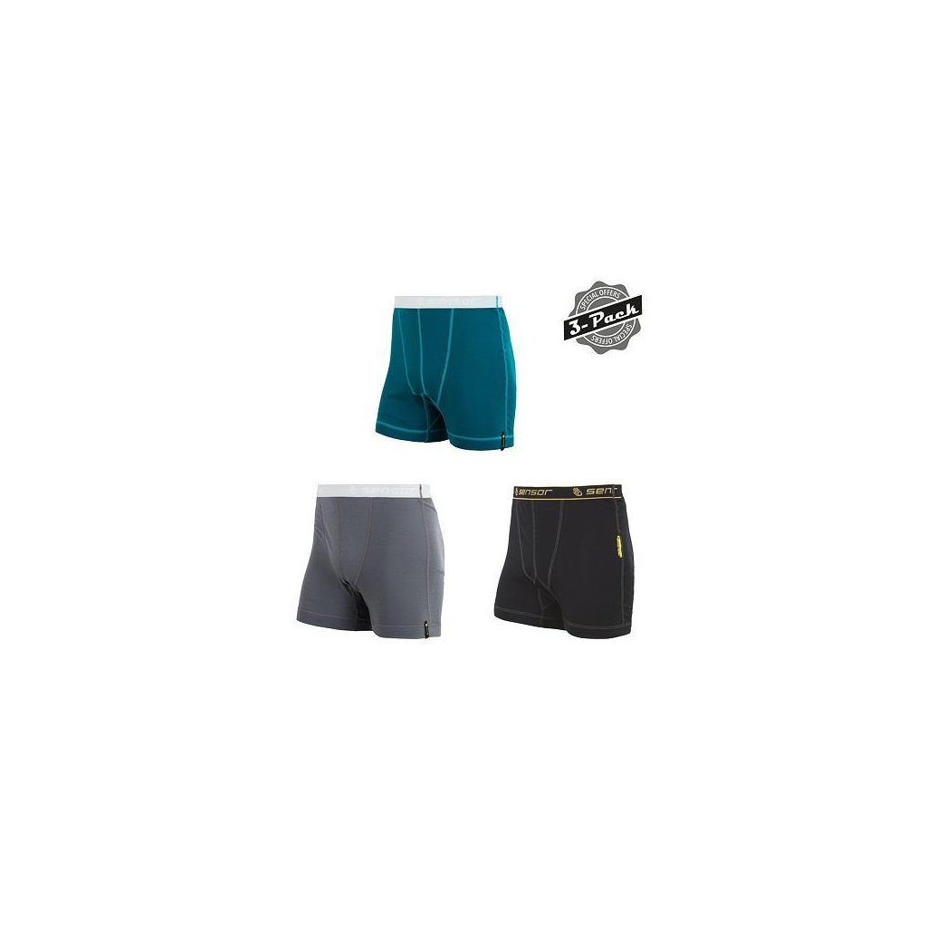 FLS11000264 sensor double face 3 pack panske trenky cerna s safir seda