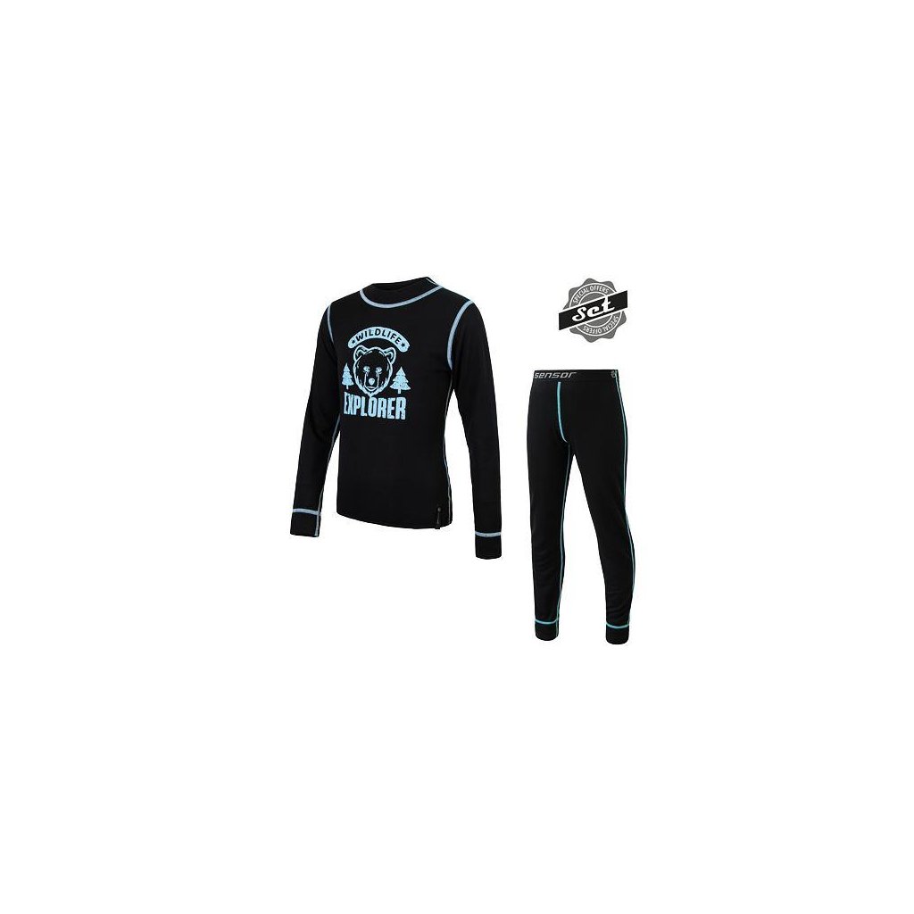 FLS11000056 sensor double face set wild detsky triko dl rukav spodky cerna