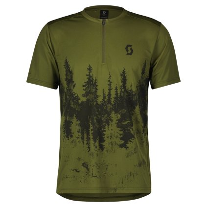FLS06402262 scott shirt trail flow zip ss firgreen black